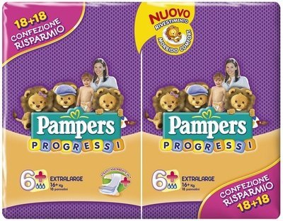 PAMPERS SIZE 6+ PROGRESSIVE PREMIUM NAPPIES CARRY PACK OF 36pcs