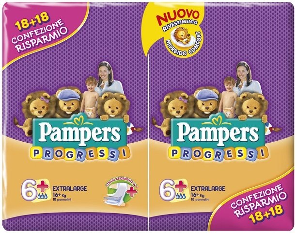 PAMPERS SIZE 6+ PROGRESSIVE PREMIUM NAPPIES CARRY PACK OF 36pcs