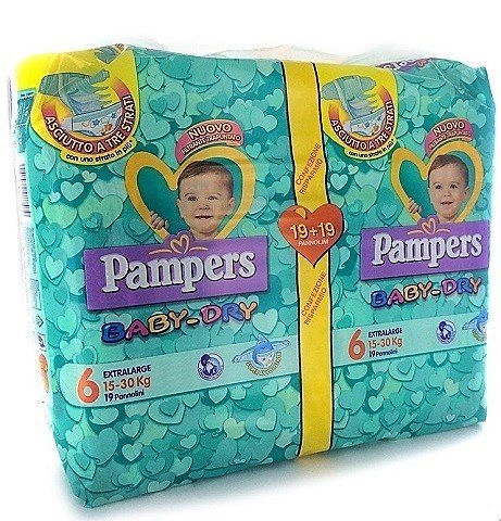 PAMPERS SIZE 6 BABY DRY NAPPIES CARRY PACK OF 39pcs