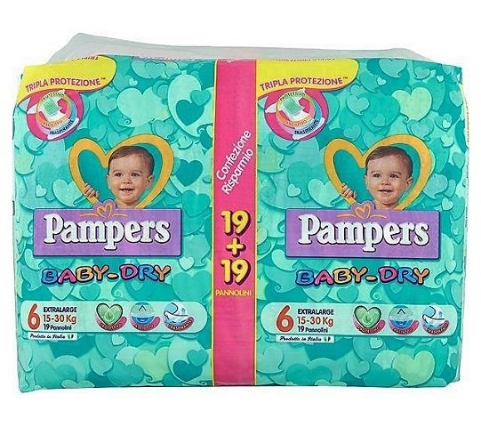 PAMPERS SIZE 6 BABY DRY NAPPIES CARRY PACK OF 39pcs