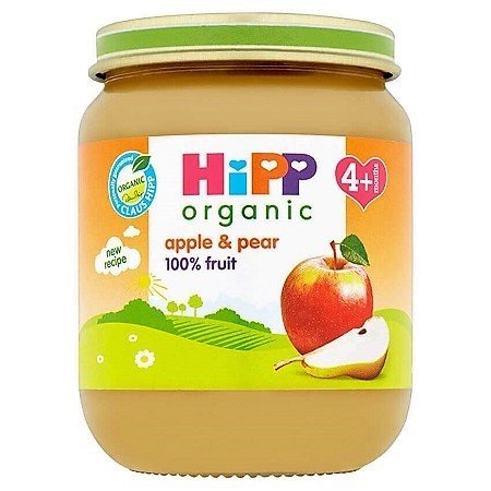 HIPP ORGANIC APPLE &amp; PEAR PUREE 125g STAGE 1 (4 months+)