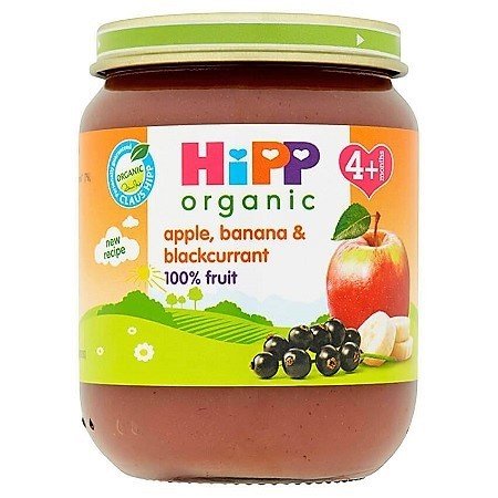 HIPP ORGANIC APPLE, BANANA &amp; BLACKCURRANT BLEND 125g STAGE 1 (4 months+)