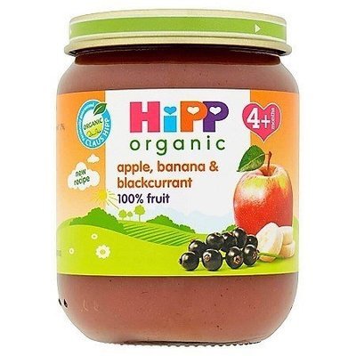 HIPP ORGANIC APPLE, BANANA &amp; BLACKCURRANT BLEND 125g STAGE 1 (4 months+)