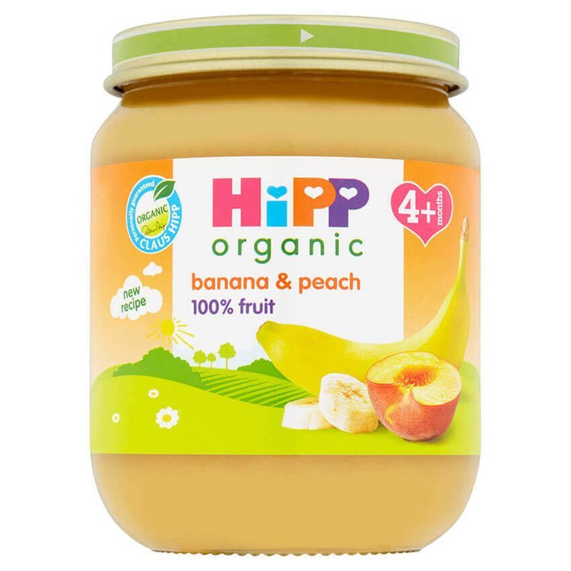 HIPP ORGANIC BANANA &amp; PEACH BLEND 125g STAGE 1 (4 months+)