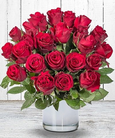 FRESH BOUQUET OF RED ROSES