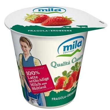 NATURAL WHOLE YOGURT WITH STRAWBERRIES BY MILA 125g