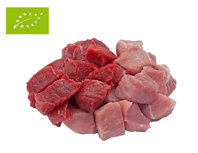 PORK & BEEF DICES MIX ORGANIC BY MONTANELLA 200g