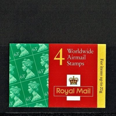 GB QUEEN ELIZABETH II 1997, Cat.15.00, 4 AIRMAIL STAMP BOOKLET, SGGR2, MNH