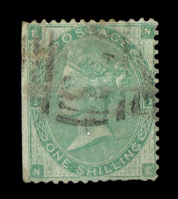 GB QUEEN VICTORIA 1867, 1s DEEP GREEN/GREEN, SG115, Pl.4, USED