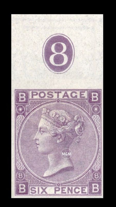 GB QUEEN VICTORIA 1869, 6d DULL VIOLET SG108c, Pl.8, Mi.30Za, BB|BB, IMPERFORATE, MNH