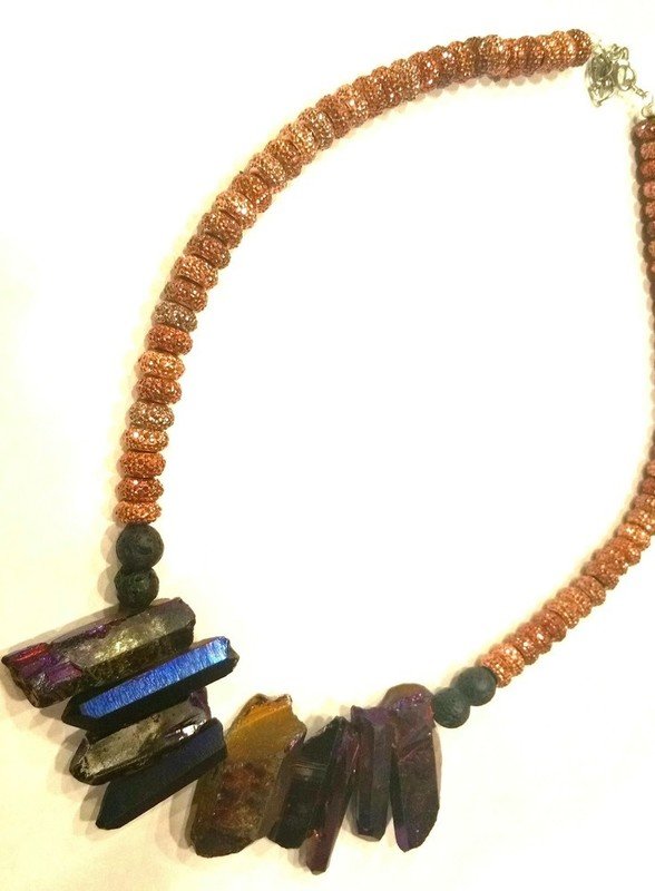 Purple Crystal Diffuser Necklace