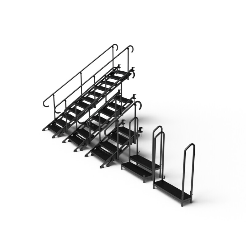 Stage Stairs - Variable Height with Handrails