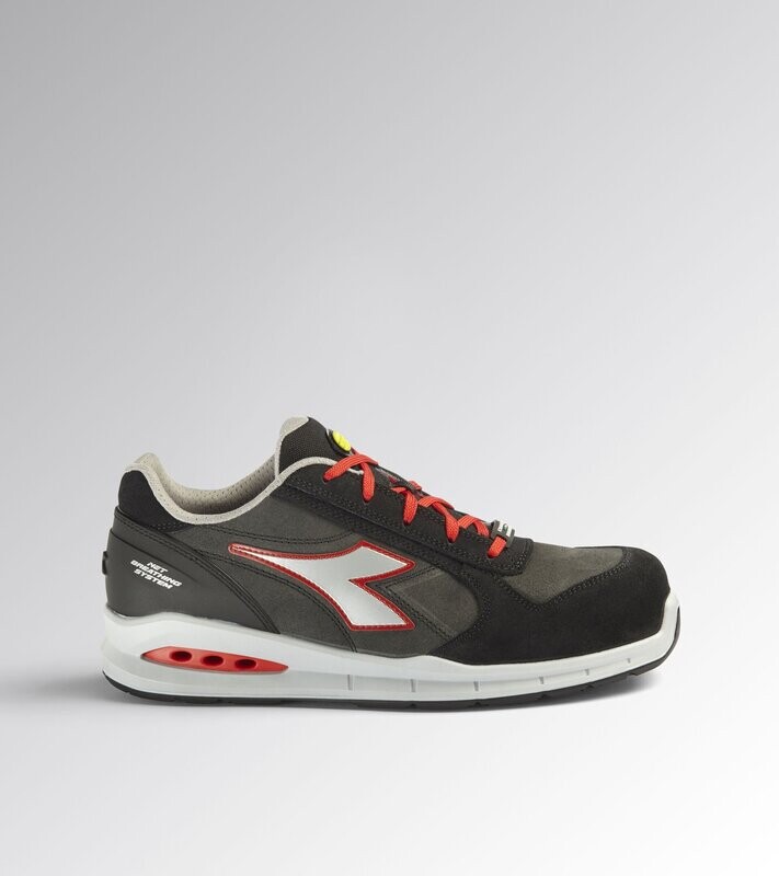 Run Net Airbox Low S3 SRC grigio asfalto/argento/rosso Calzatura antinfortunistica Diadora Utility