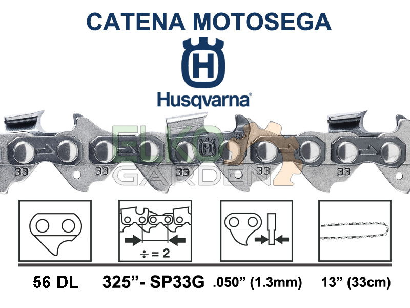 Catena per motosega Husqvarna 325 1,3mm X-CUT SP33G 56 denti