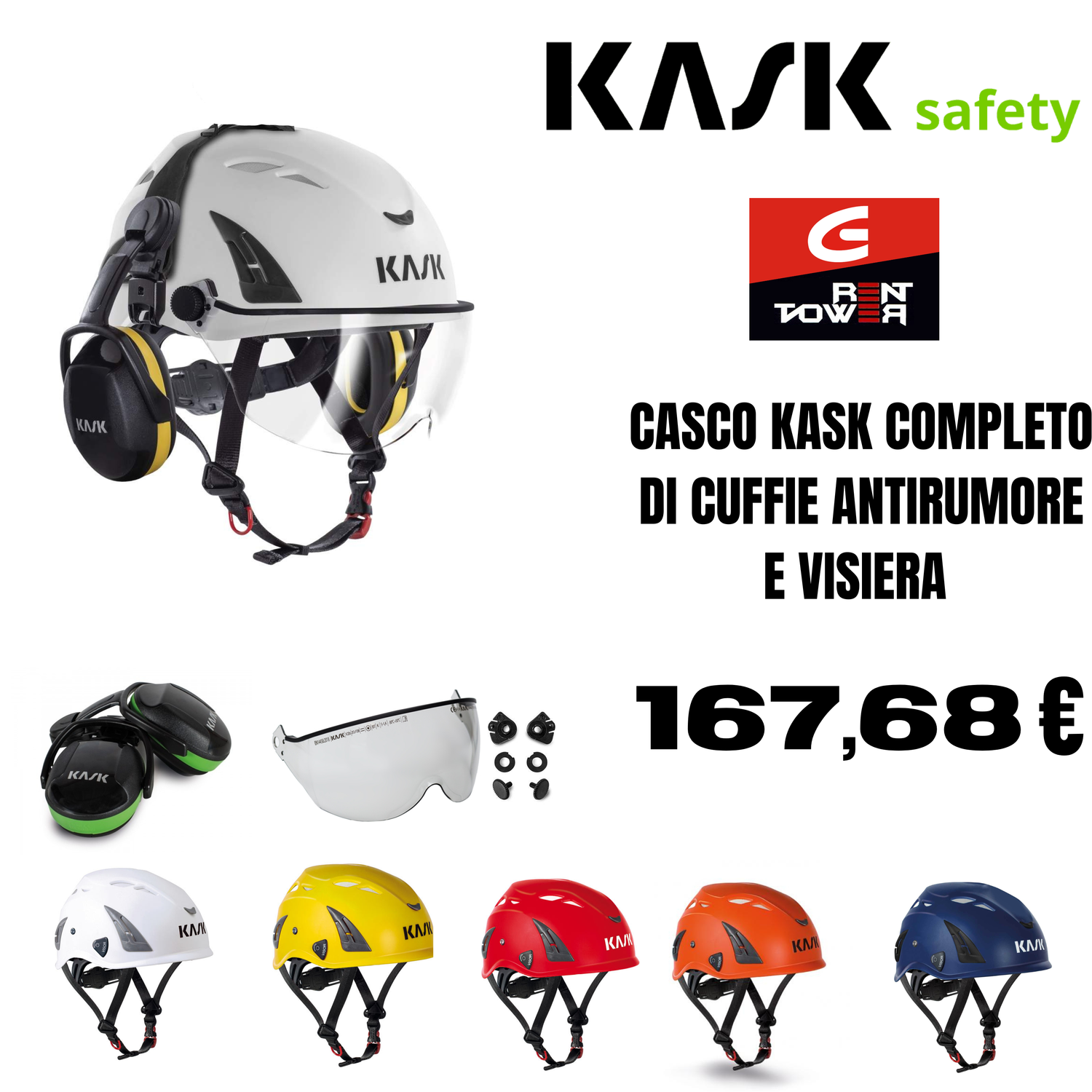 PACCHETTO CASCO KASK CON VISORE E CUFFIE