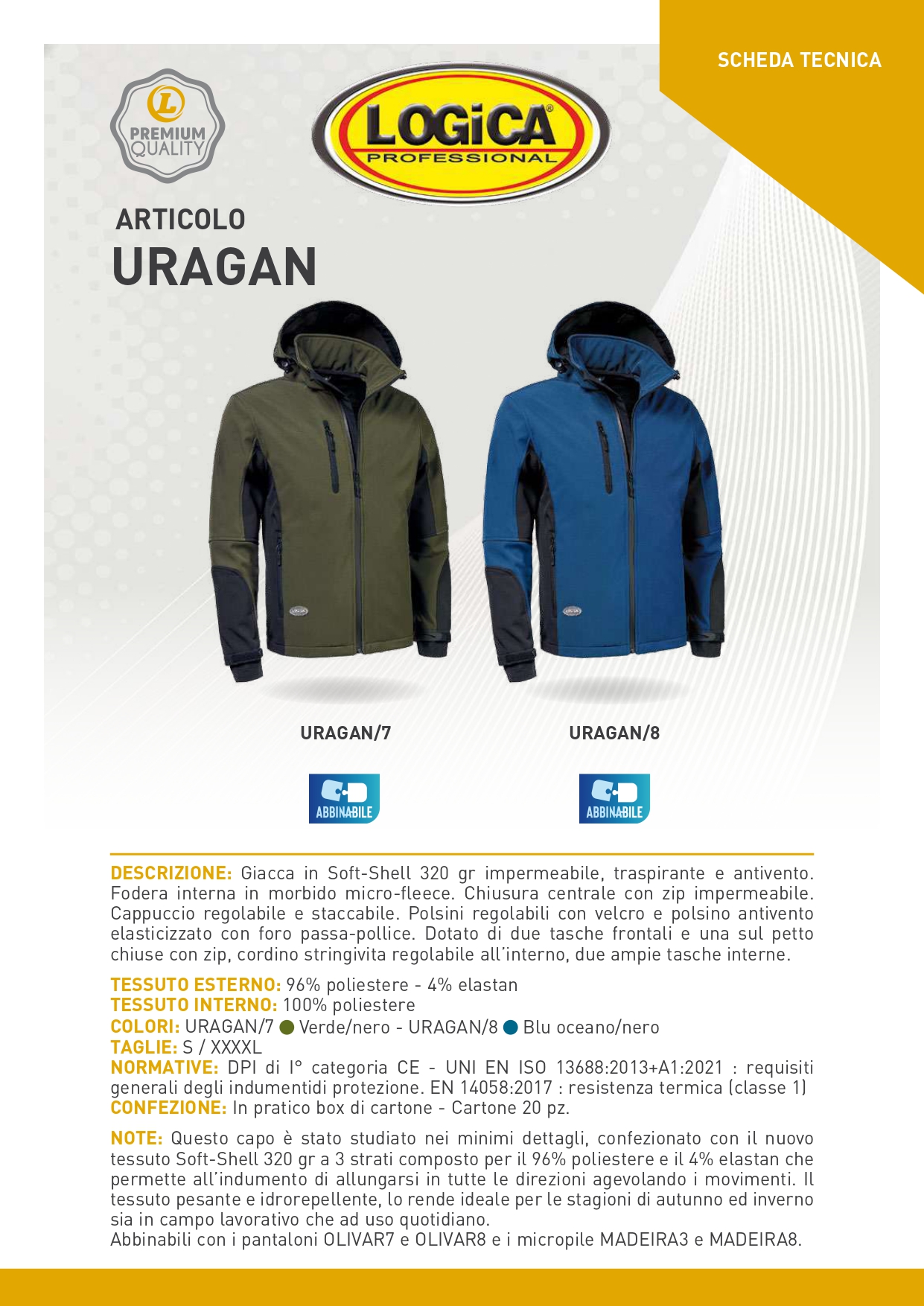 URAGAN8 Giacca da lavoro