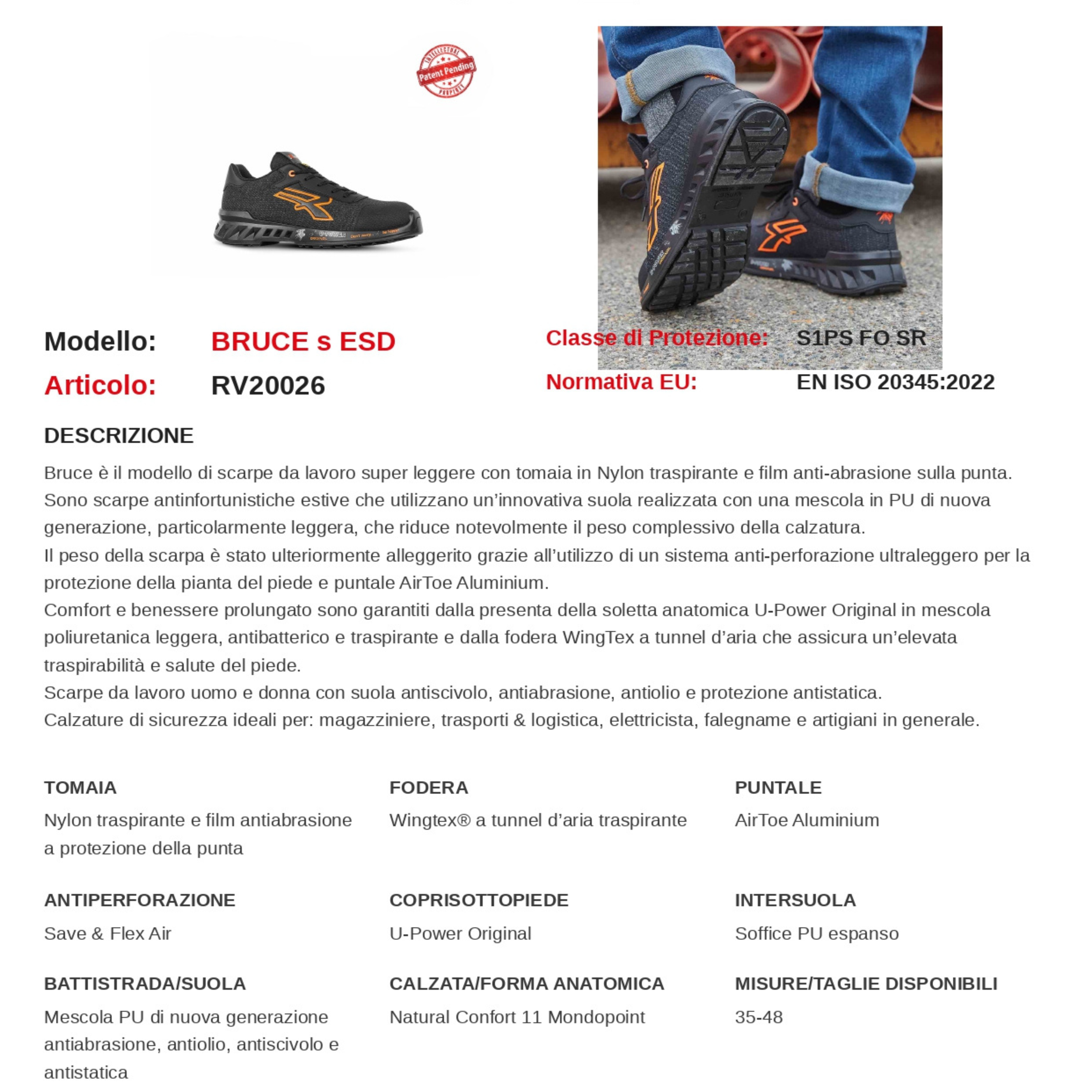 BRUCE Calzatura antinfortunistica UPOWER