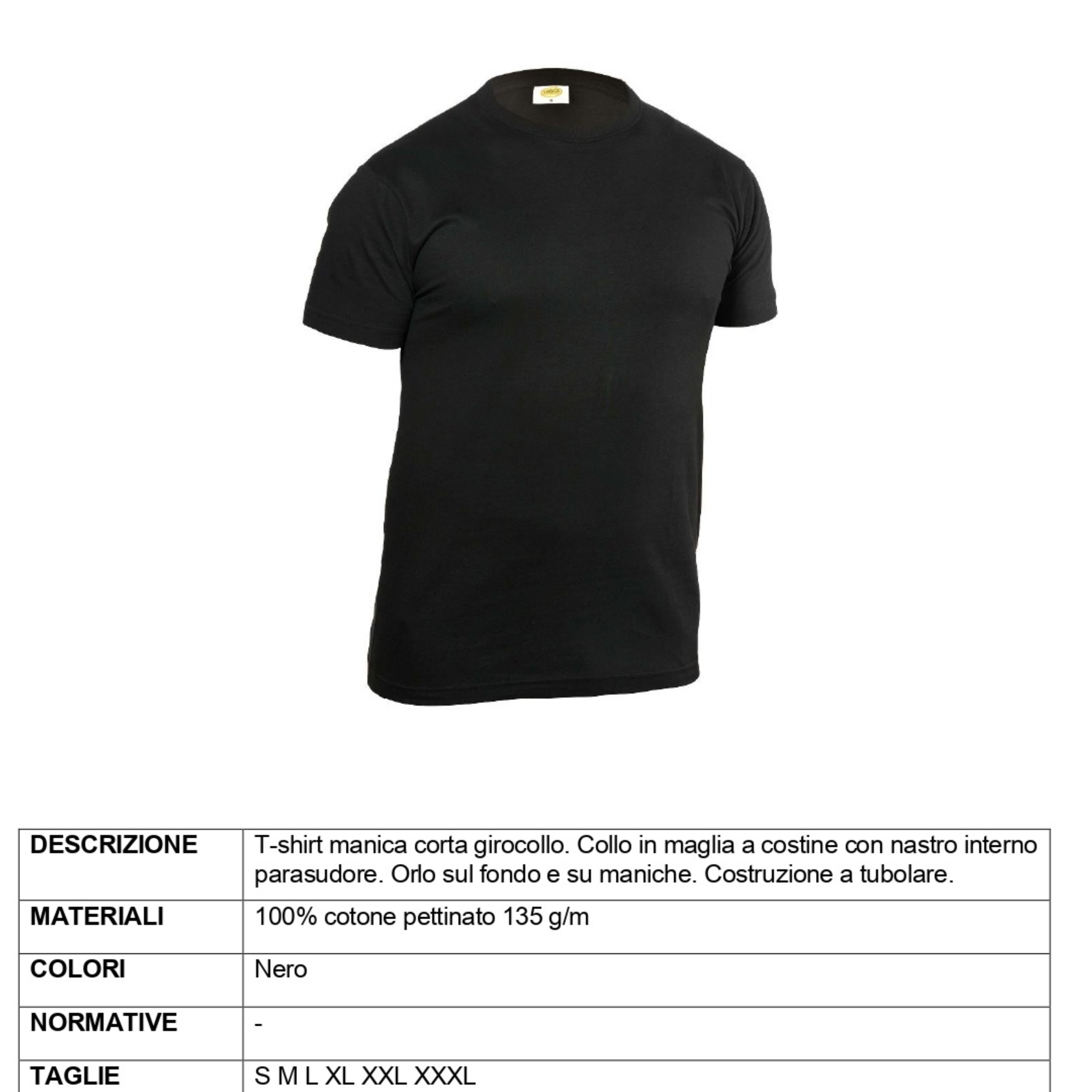 897ET T-shirt cotone tubolare nera