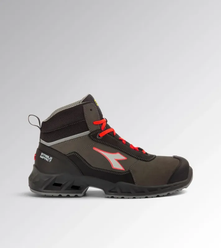 SHARK STABLE IMPACT LEATHER MID S3 nero/rosso fluo Calzatura antinfortunistica Diadora Utility