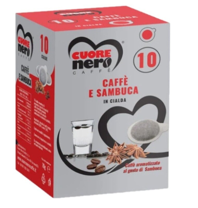 CUORE NERO CAFFE E SAMBUCA 10 CIALDE