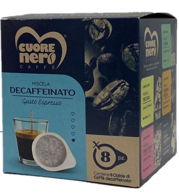 CUORE NERO CAFFE DECAFFEINATO GUSTO ESPRESSO 8 CIALDE