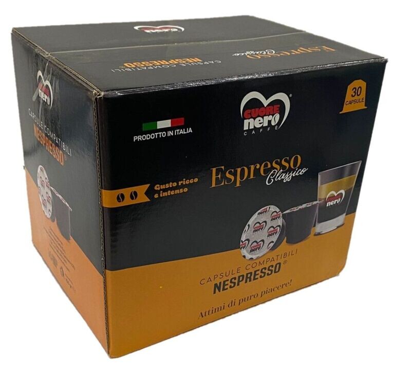CUORE NERO CAFFE CAPSULE NESPRESSO DA 30