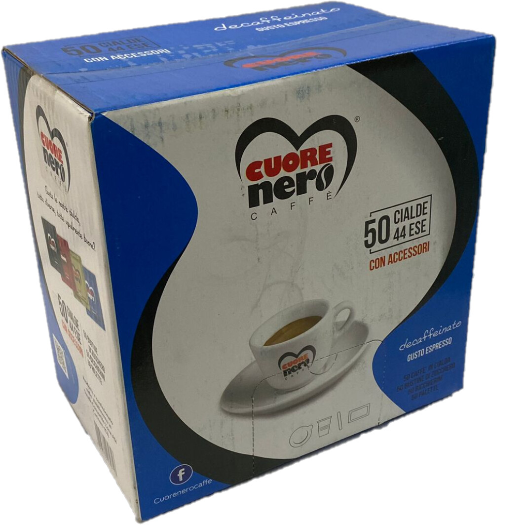 CUORE NERO MISCELA DECAFFEINATO BOX CIALDA CON KIT 50