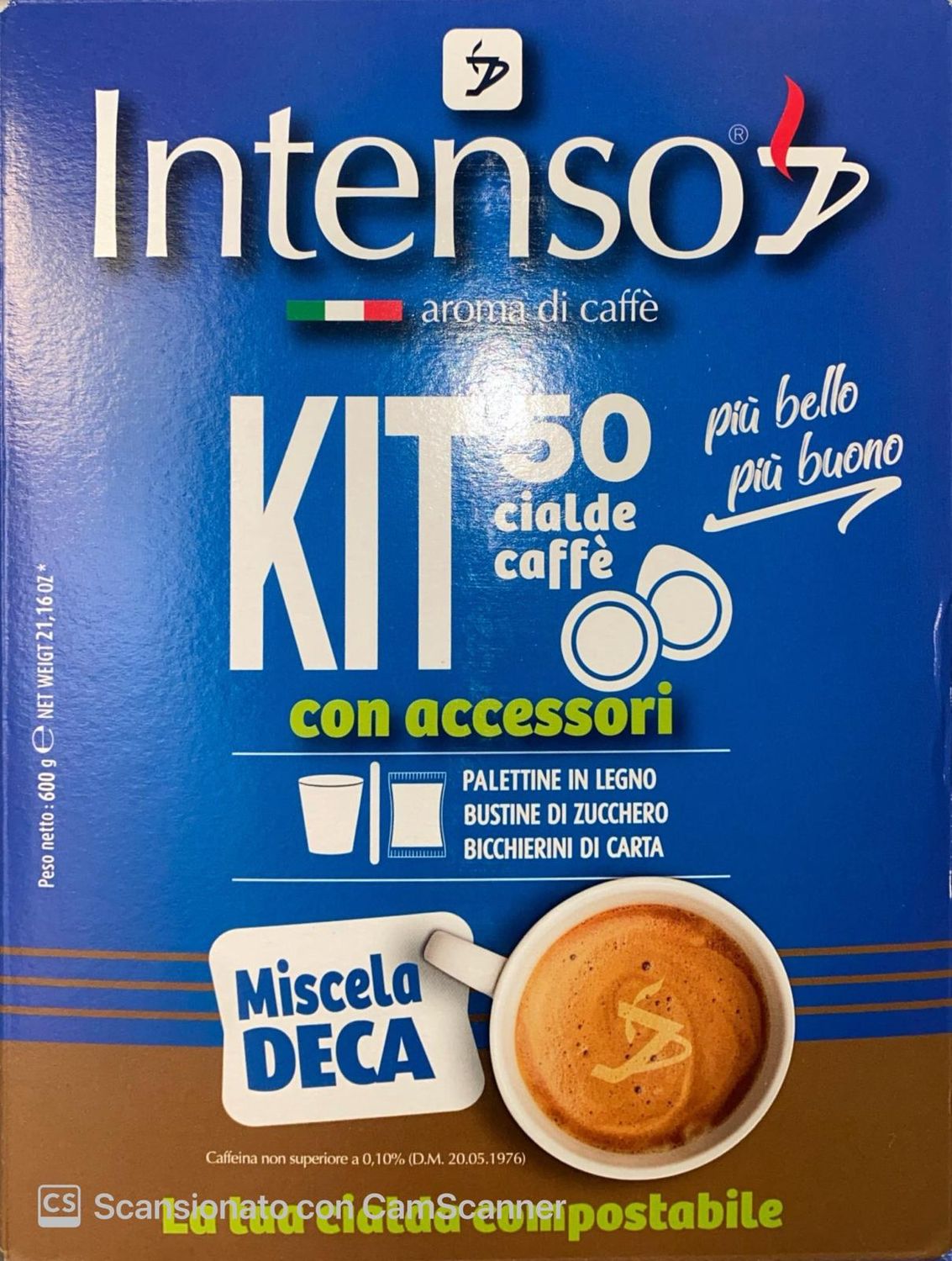 INTENSO DECAFFEINATO 50 CIALDE CON KIT