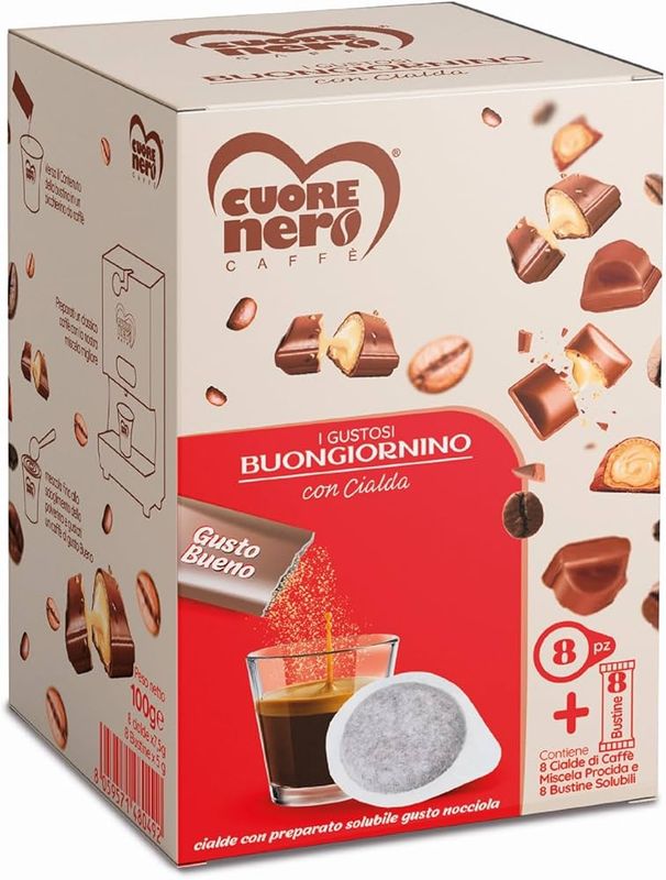 CUORE NERO I GUSTOSI BUONGIORNO CIALDE 8 PZ PIU 8 PZ