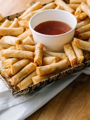 Vegetable Spring Rolls with Dipping Sauce Platter