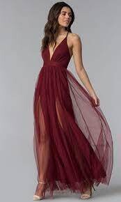 Flowing Burgundy Dress