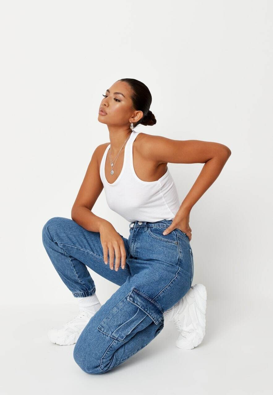 Denim Cargo Pants