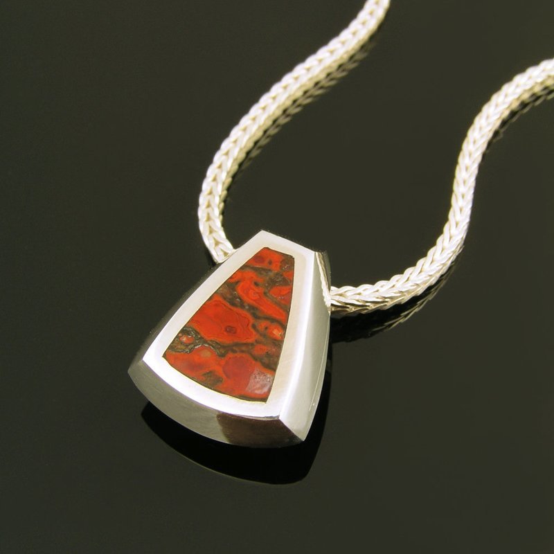 Red Dinosaur Bone Pendant