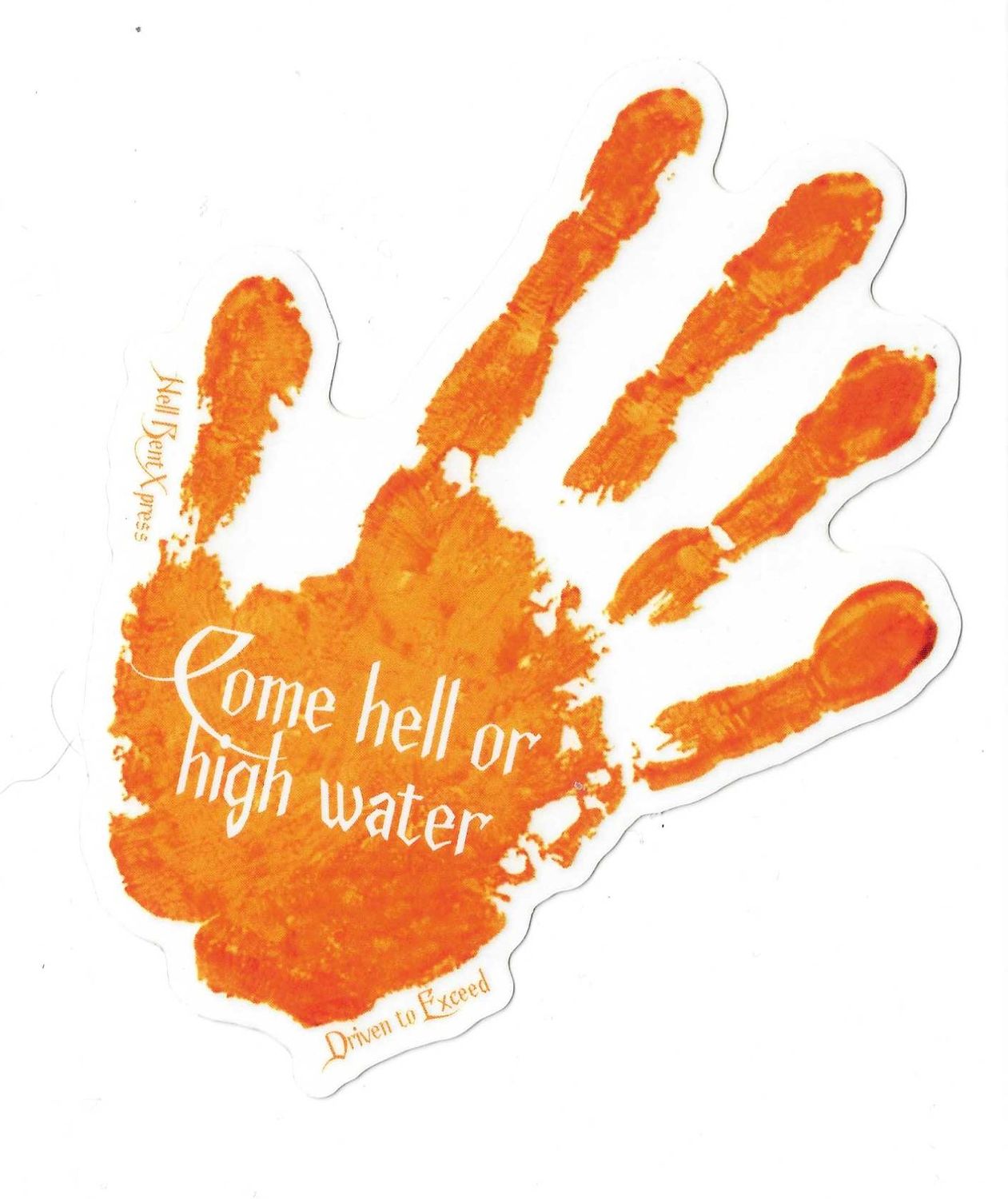 Small Hell Bent Handprint Sticker