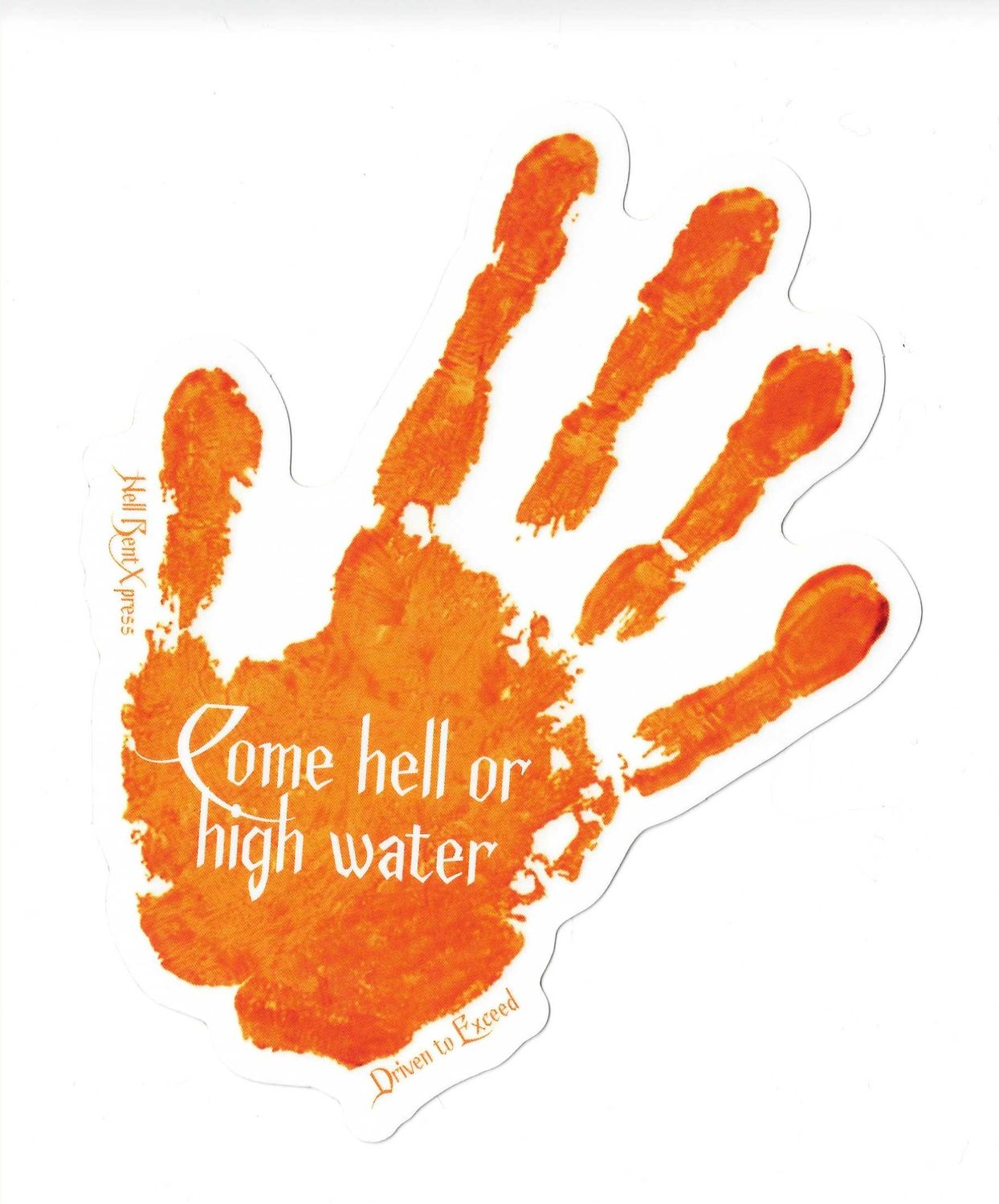 Large Hell Bent Handprint Sticker