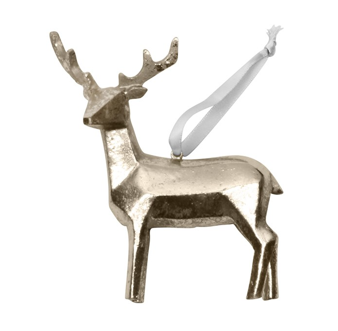 Deer Shimmer Geo Ornament