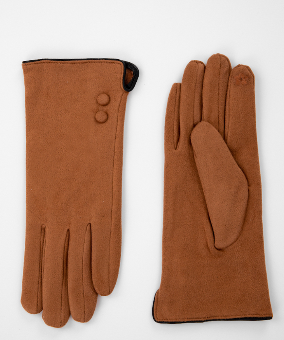 Brown Gloves with Buttons