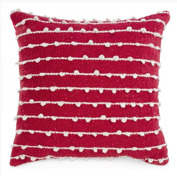 Red Cushion with White Loops