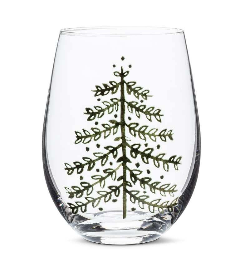 Vintage Tree Stemless Wine Glass