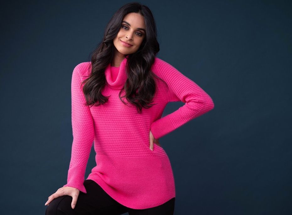 Elena Wang Pink cowl neck