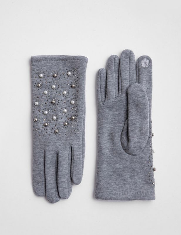 Grey Bling Gloves