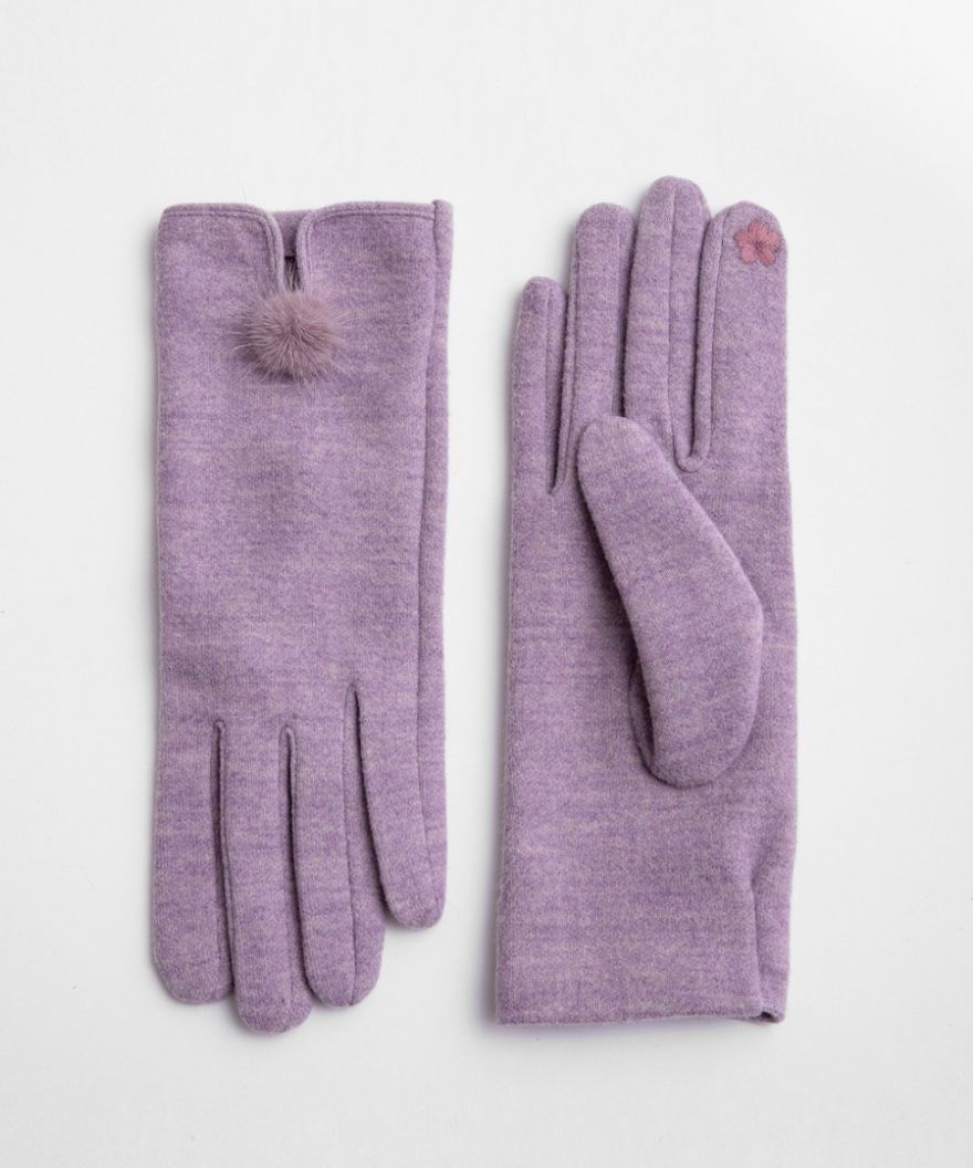 Lilac texting gloves