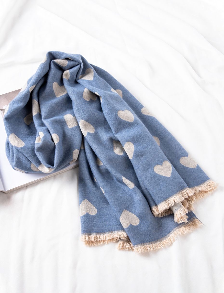 Sky blue heart scarf