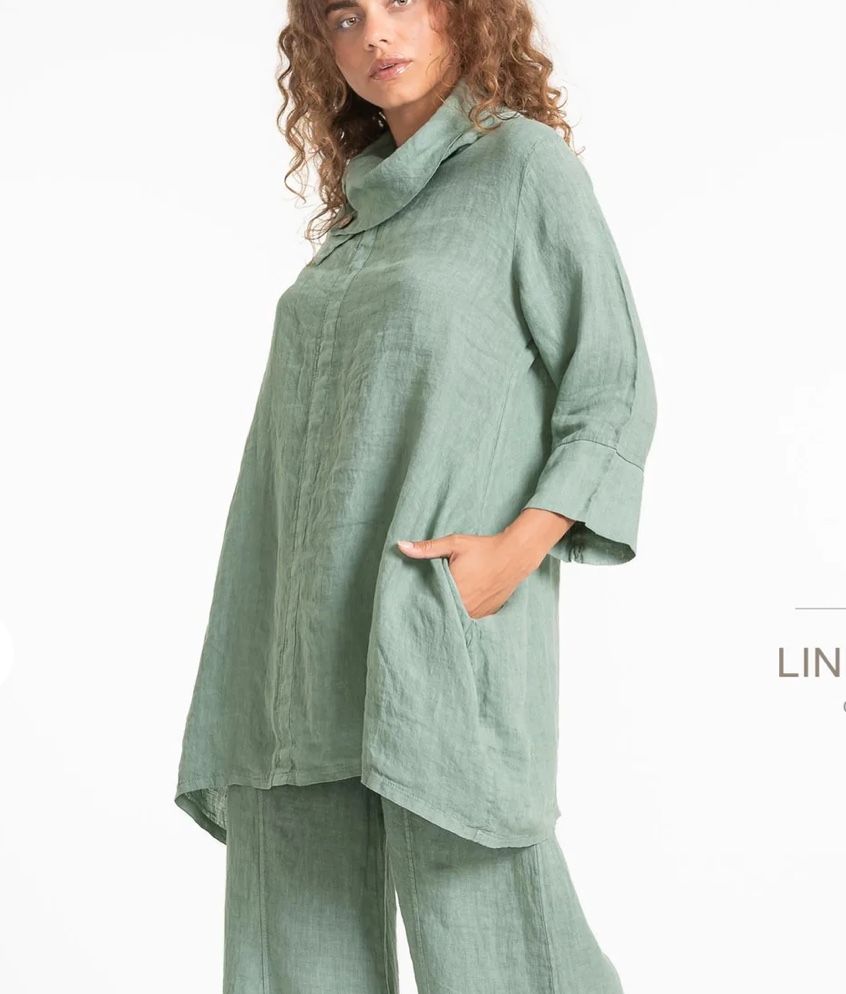 French Linen Tunic - Sage