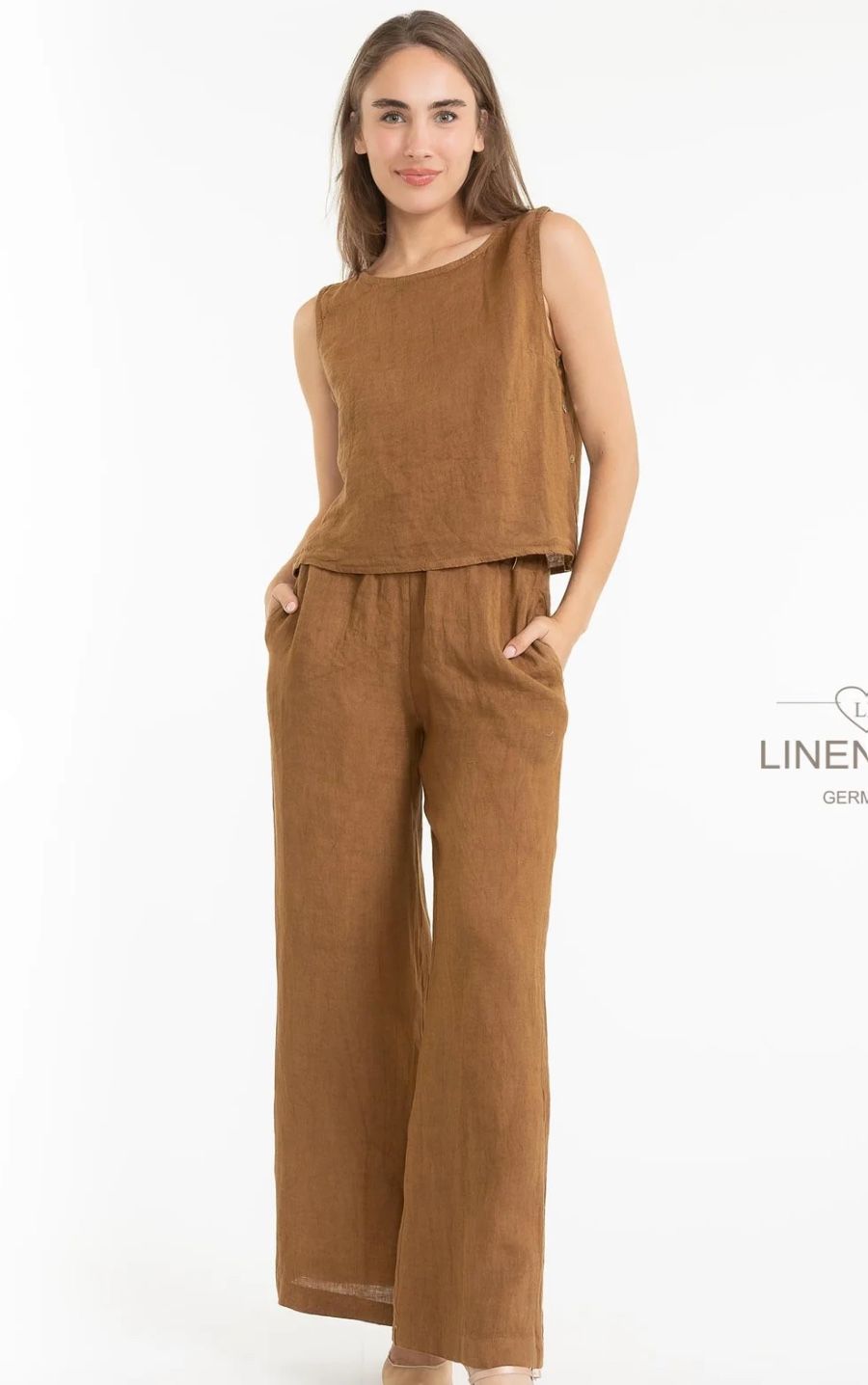 French Linen Top - Camello