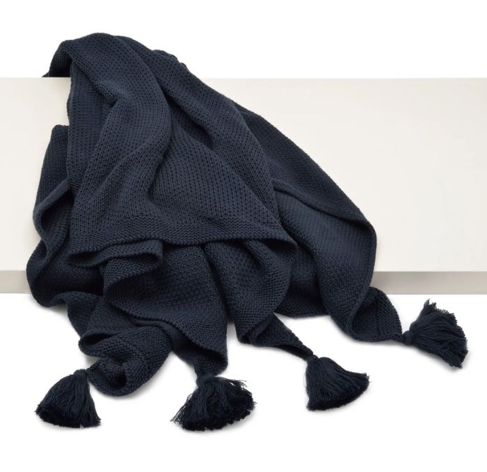 Jordan cotton Throw - Navy