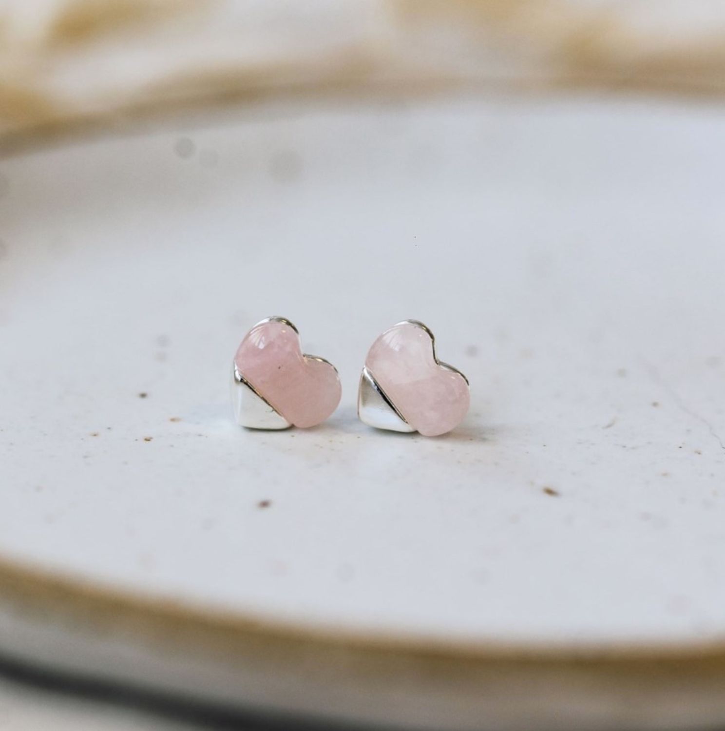 Full Heart Studs - Sliver