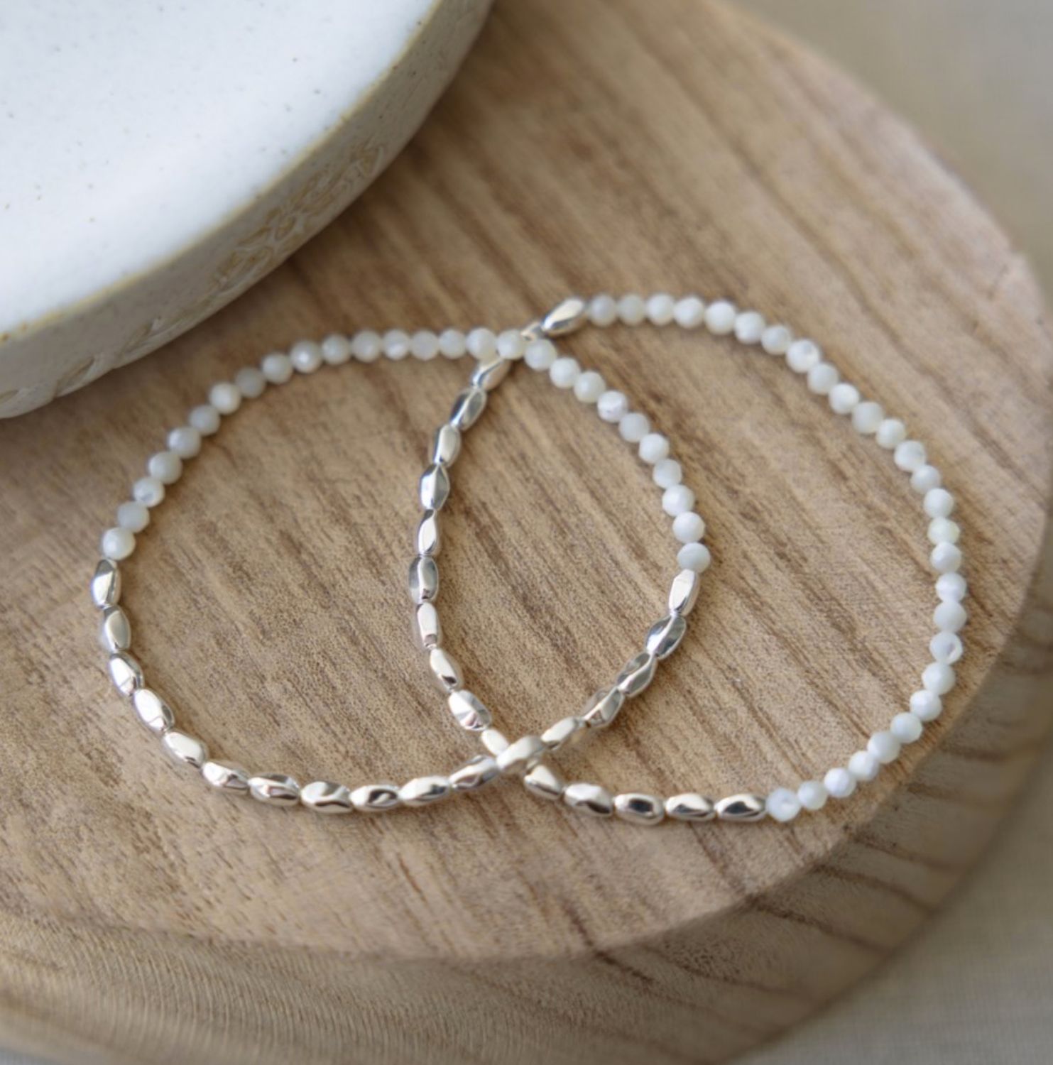 Kindered Duo Bracelets - Mother of Pearl Silver