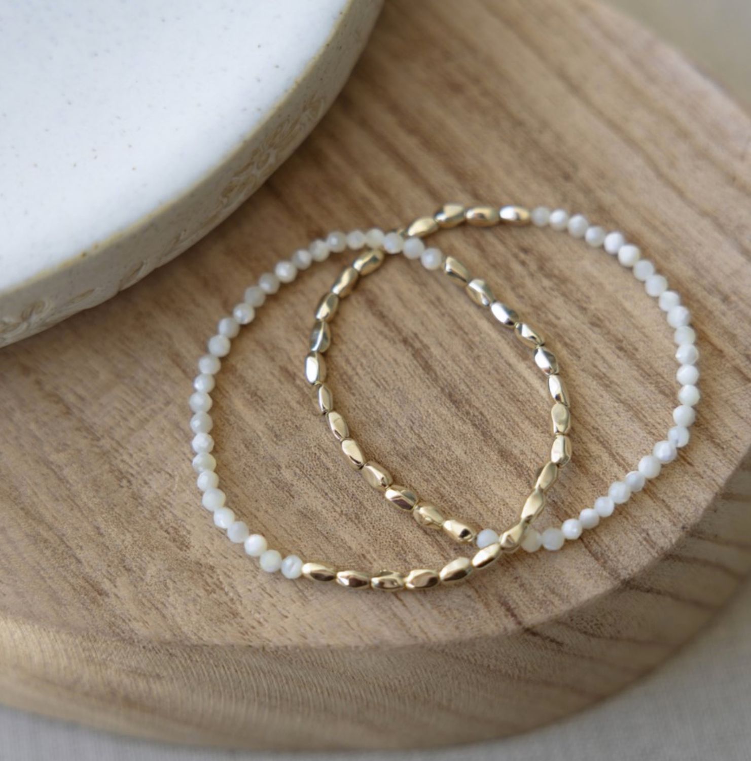 Kindered Duo Bracelets - Mother of Pearl Gold