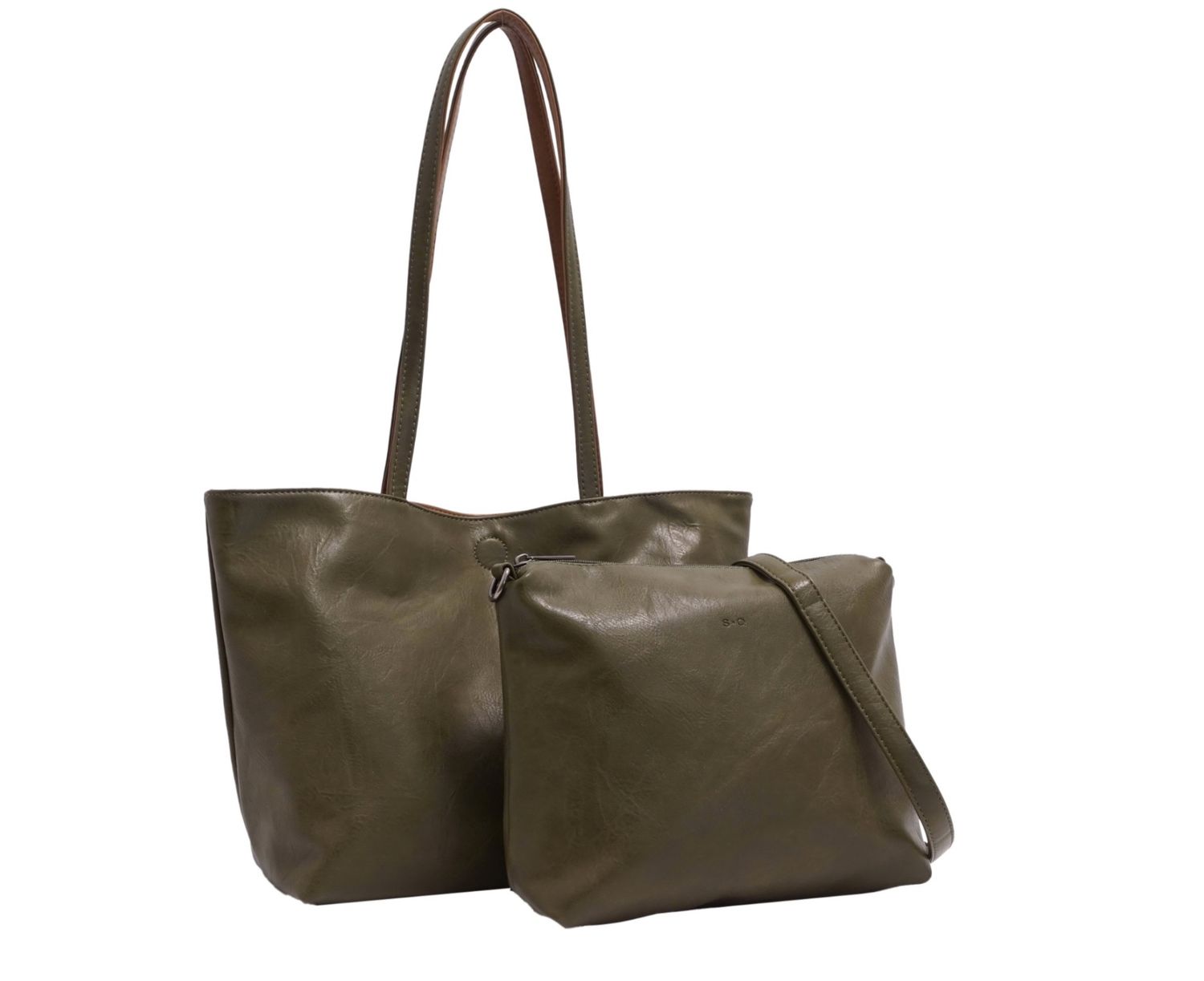 Brooke 2 in 1 Tote Olive/Brown